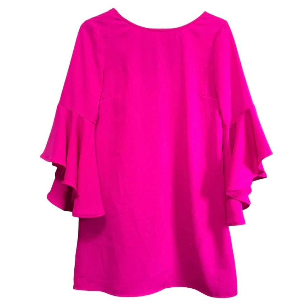 Impressions Beverly Hills Dress Women Small Pink NEW Bell Sleeve V-Back CD8232